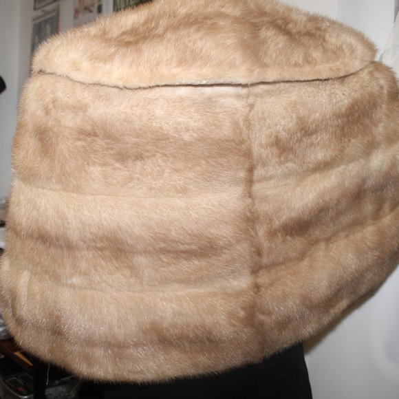 1938 Petersen Harned Von Maur Genuine Autumn Haze Mink Stole Jacket Shawl Coat - Picture 6 of 8